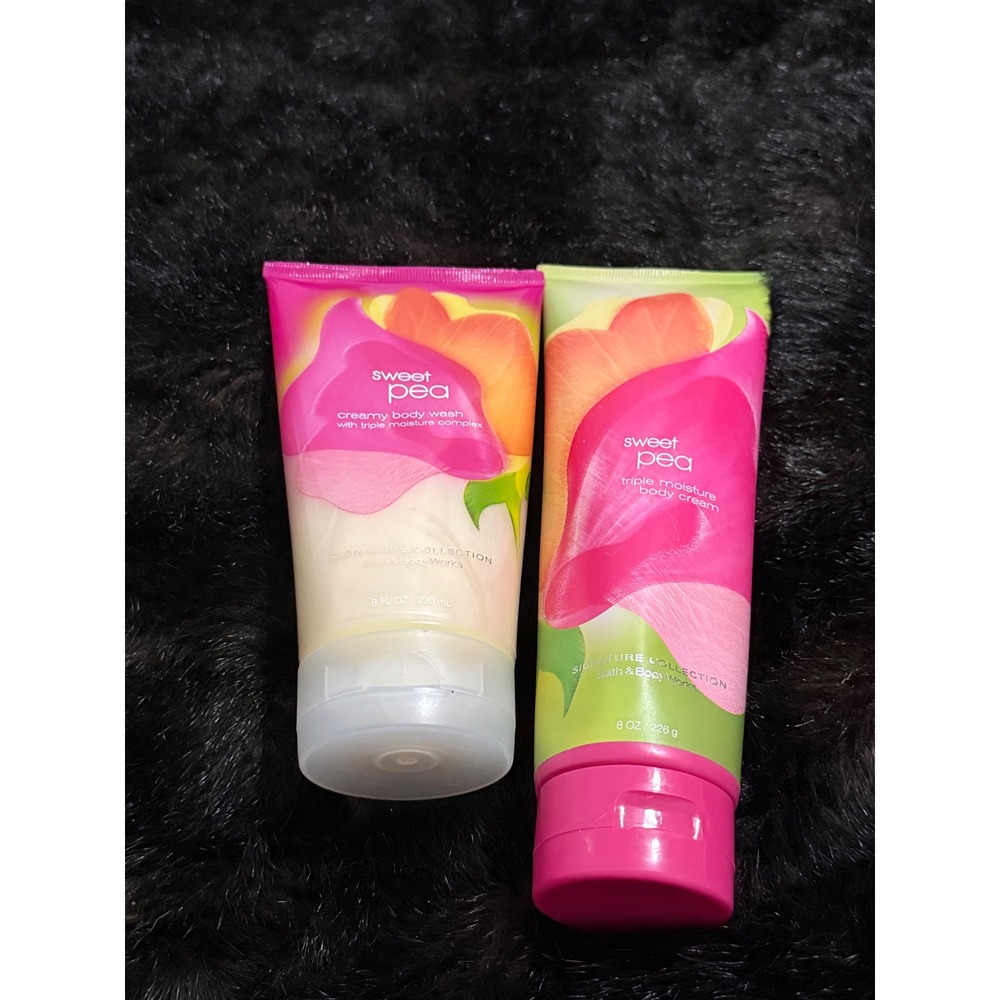 Bath & Body Works Sweet Pea Body Wash And Body Cream Set